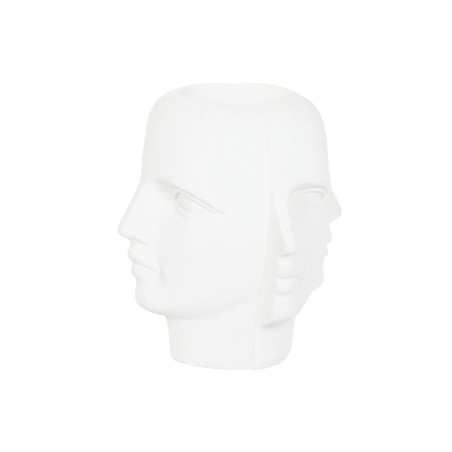 Macetero Home ESPRIT Blanco Magnesio Moderno Cara 49 x 49 x 50 cm