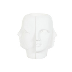 Macetero Home ESPRIT Blanco Magnesio Moderno Cara 49 x 49 x 50 cm