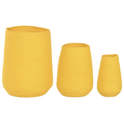 Macetero Home ESPRIT Amarillo Fibra Urbano 30 x 30 x 60 cm (3 Piezas)