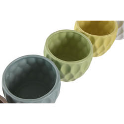 Macetero Home ESPRIT Amarillo Blanco Verde Rosa Dolomita Rombos 12 x 1