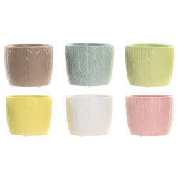 Macetero Home ESPRIT Amarillo Azul Blanco Rosa Dolomita 12 x 12 x 10 c