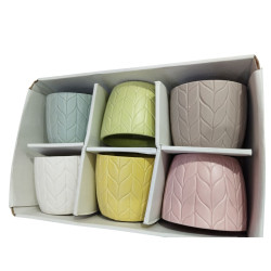 Macetero Home ESPRIT Amarillo Azul Blanco Rosa Dolomita 12 x 12 x 10 c