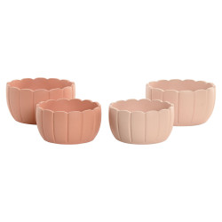 Macetero Home ESPRIT Terracota Rosa claro Cemento Shabby Chic 18 x 18