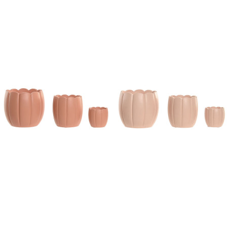 Macetero Home ESPRIT Terracota Rosa claro Cemento Shabby Chic 15 x 15