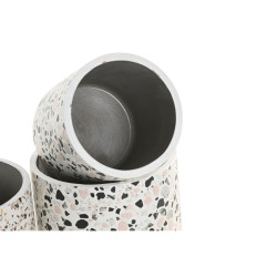 Macetero Home ESPRIT Blanco Multicolor Cemento Urbano 13 x 13 x 13 cm