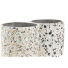Macetero Home ESPRIT Blanco Multicolor Cemento Urbano 13 x 13 x 13 cm