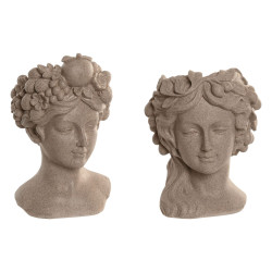 Macetero Home ESPRIT Beige Resina Romántico 18 X 20 X 29 CM (2 Unidad