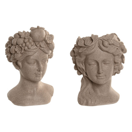 Macetero Home ESPRIT Beige Resina Romántico 18 X 20 X 29 CM (2 Unidad