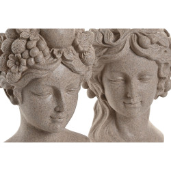 Macetero Home ESPRIT Beige Resina Romántico 18 X 20 X 29 CM (2 Unidad