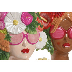 Macetero Home ESPRIT Multicolor Cerámica Tropical 27 X 17 X 35 CM (2