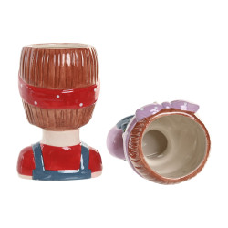 Macetero Home ESPRIT Multicolor Cerámica Urbano 10 x 9 x 15 cm (2 Uni