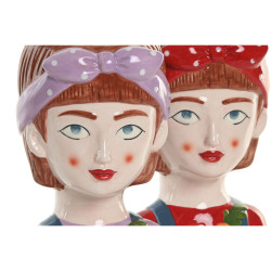 Macetero Home ESPRIT Multicolor Cerámica Urbano 10 x 9 x 15 cm (2 Uni