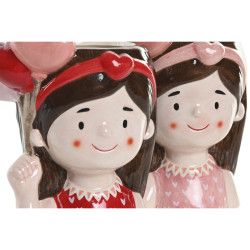 Macetero Home ESPRIT Rojo Rosa Cerámica chica Urbano 12 x 9 x 16 cm (