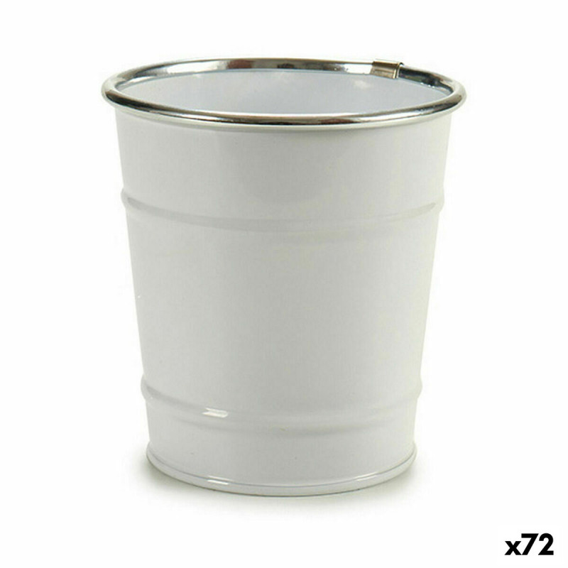 Macetero Ibergarden Blanco Plateado Zinc Cubo 10,5 x 10,5 x 10,5 cm (7