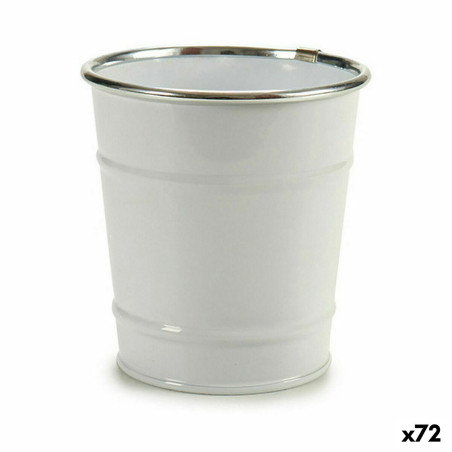 Macetero Ibergarden Blanco Plateado Zinc Cubo 10,5 x 10,5 x 10,5 cm (7