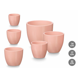 Set de Macetas Ibergarden Rosa Arcilla Ø 14 cm Ø 22 cm Ø 17 cm 3 Pi