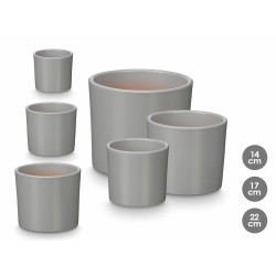 Set de Macetas Ibergarden Gris Arcilla Ø 14 cm Ø 22 cm Ø 17 cm 3 Pi
