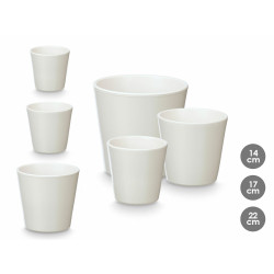 Set de Macetas Ibergarden Blanco Arcilla Ø 14 cm Ø 22 cm Ø 17 cm 3
