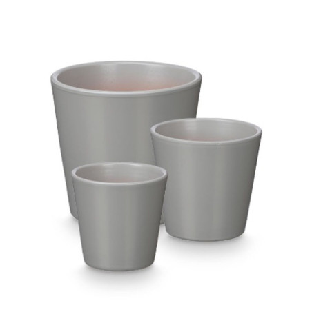 Set de Macetas Ibergarden Gris Arcilla Ø 14 cm Ø 22 cm Ø 17 cm 3 Pi