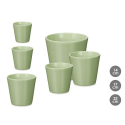 Set de Macetas Ibergarden Menta Arcilla Ø 14 cm Ø 22 cm Ø 17 cm 3 P