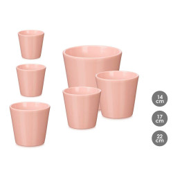 Set de Macetas Ibergarden Rosa Arcilla Ø 14 cm Ø 22 cm Ø 17 cm 3 Pi