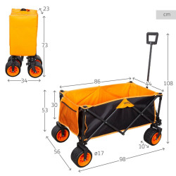 Carro Multiusos Aktive Naranja Poliéster PVC Acero 86 x 108 x 44 cm P