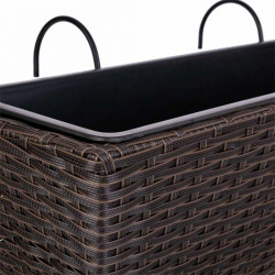 Maceta para Barandilla Alexandra House Living Marrón Hierro Ratán Pl