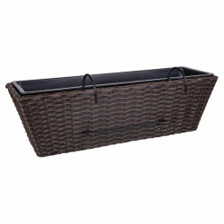 Maceta para Barandilla Alexandra House Living Marrón Hierro Ratán Pl