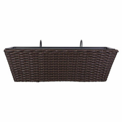 Maceta para Barandilla Alexandra House Living Marrón Hierro Ratán Pl