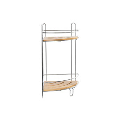 Estantería de Esquina DKD Home Decor Natural Bambú Metal cromado ino