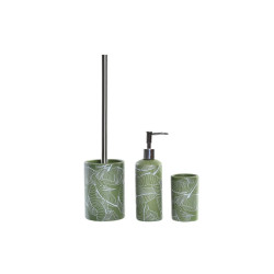 Set de Baño DKD Home Decor Verde Plateado Polipropileno Dolomita Trop