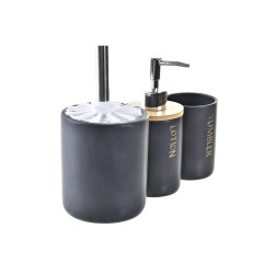 Set de Baño DKD Home Decor Negro Natural Bambú Dolomita 10,2 x 10,2