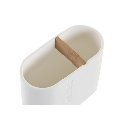 Portacepillos de Dientes DKD Home Decor Blanco Natural Bambú Poliprop