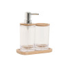 Set de Baño Home ESPRIT Transparente Natural Bambú Aluminio Poliesti