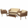 Conjunto de Mesa con 2 Sillones Alexandra House Living Marrón Natural