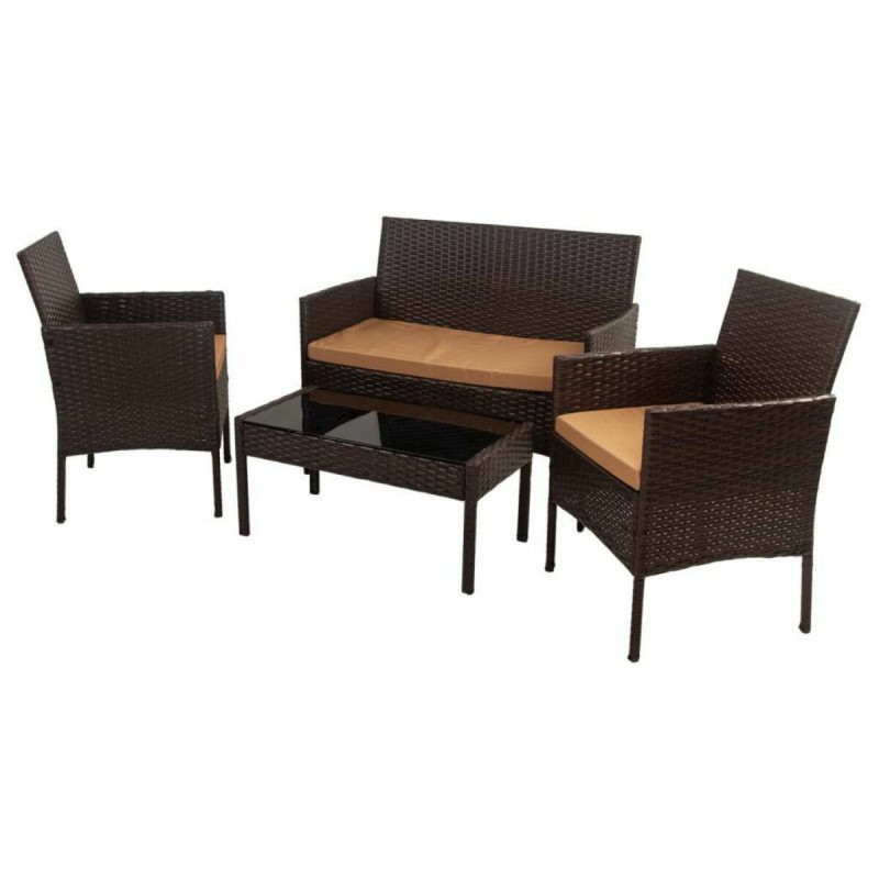 Conjunto de Mesa con 2 Sillones Alexandra House Living Marrón 4 Pieza Conjunto de Mesa con 2 Sillones Alexandra House Living Marrón 4 Pieza