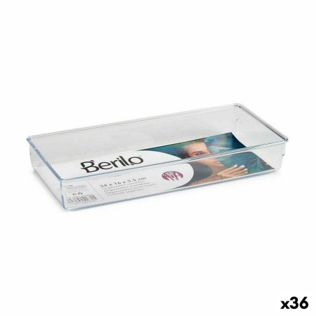 Organizador de Cajones Multiusos Transparente Plástico 15,5 x 5,5 x 3