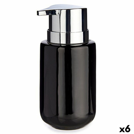 Dispensador de Jabón Negro Plateado Metal Cerámica 350 ml (6 Unidade
