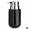 Dispensador de Jabón Negro Plateado Metal Cerámica 350 ml (6 Unidade