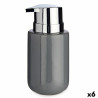 Dispensador de Jabón Gris Plateado Metal Cerámica 350 ml (6 Unidades