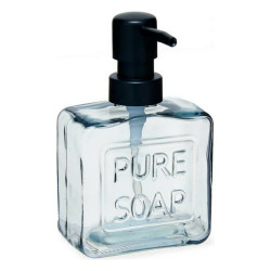 Dispensador de Jabón Pure Soap 250 ml Cristal Negro Plástico (12 Uni