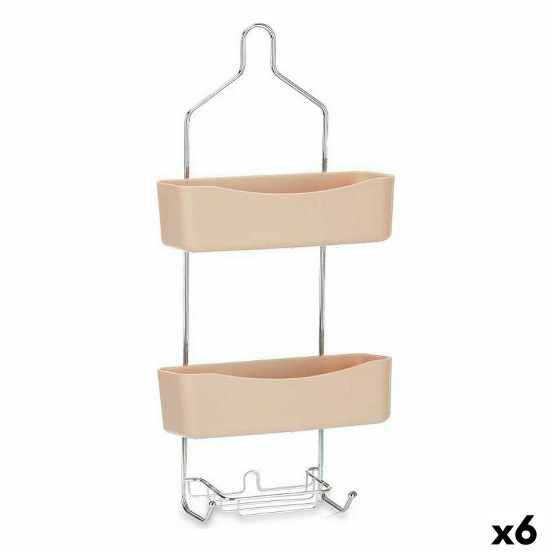 Colgador para la Ducha 28 x 60 x 14 cm Beige Metal Plástico (6 Unidad