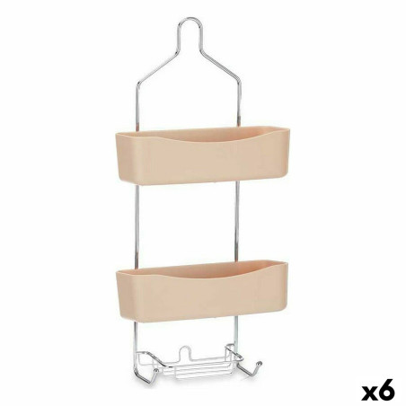Colgador para la Ducha 28 x 60 x 14 cm Beige Metal Plástico (6 Unidad