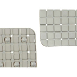 Alfombrilla Antideslizante para Ducha Cuadros Gris PVC 67,7 x 38,5 x 0