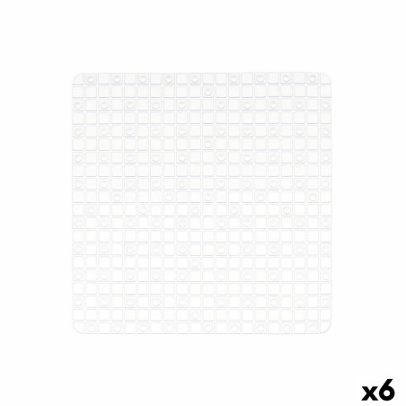 Alfombrilla Antideslizante para Ducha Cuadros Transparente PVC 50,3 x