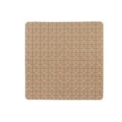 Alfombrilla Antideslizante para Ducha Cuadros Beige PVC 50,3 x 50,3 x
