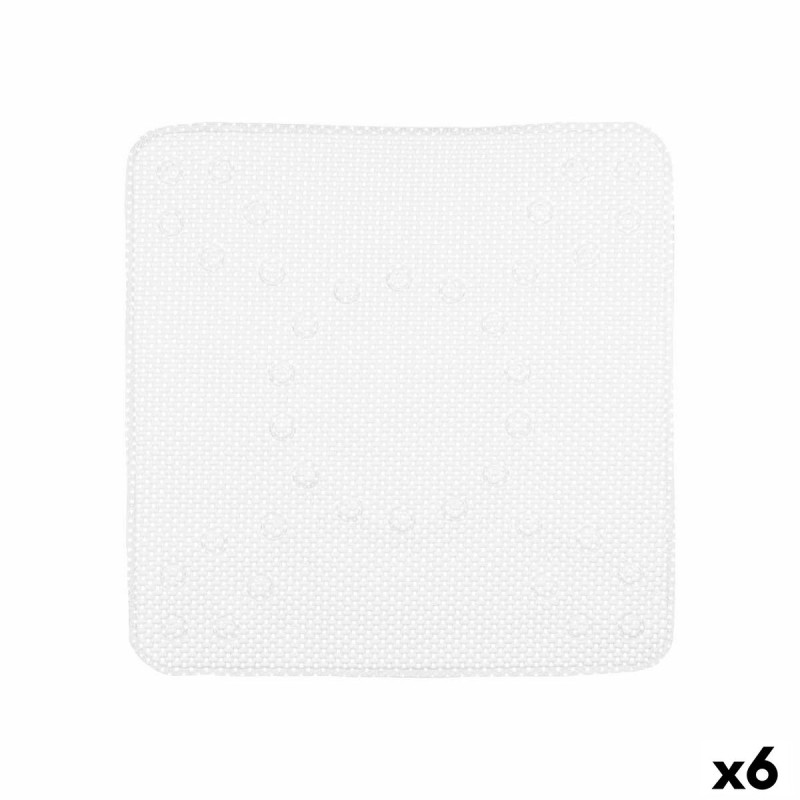 Alfombrilla Antideslizante para Ducha Blanco PVC 53 x 52,5 x 1 cm (6 U
