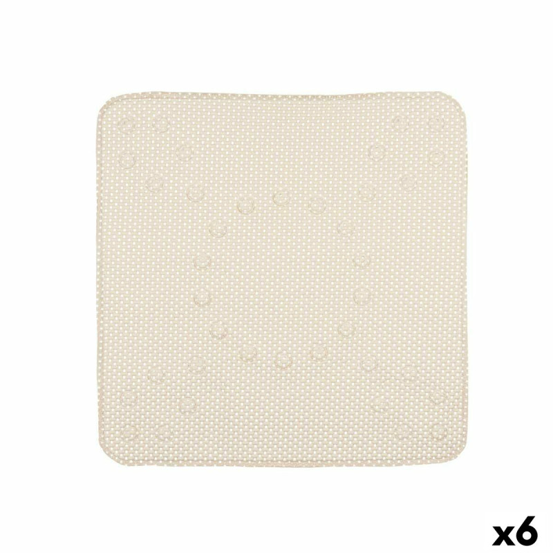 Alfombrilla Antideslizante para Ducha Beige PVC 53 x 52,5 x 1 cm (6 Un