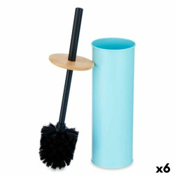 Escobilla para el Baño Azul Metal Bambú Plástico 9,5 X 27 X 9,5 cm