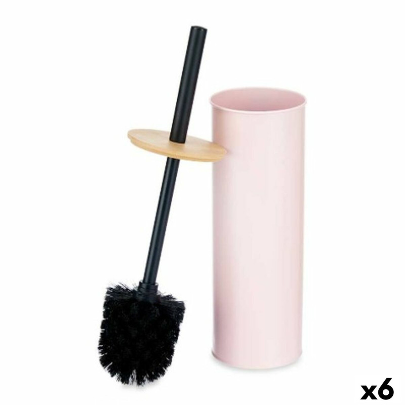 Escobilla para el Baño Rosa Metal Bambú Plástico 9,5 X 27 X 9,5 cm